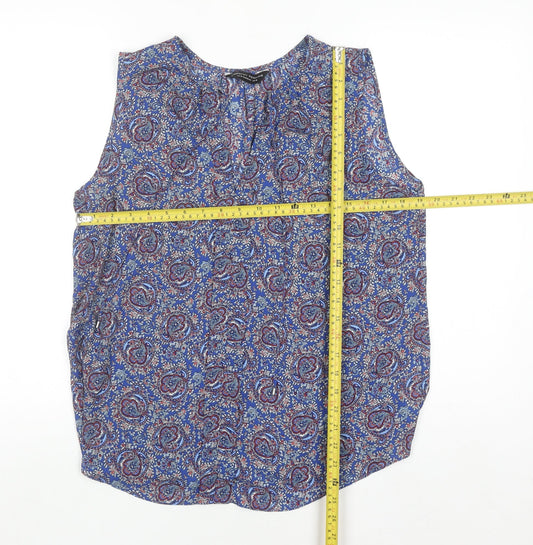 Dorothy Perkins Women’s Blue Paisley Viscose Sleeveless Blouse UK 16