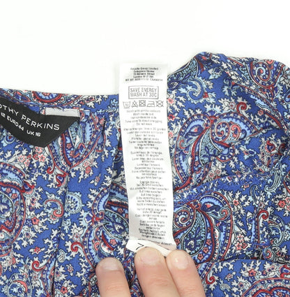 Dorothy Perkins Women’s Blue Paisley Viscose Sleeveless Blouse UK 16