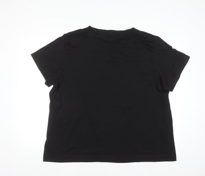 SHEIN Curve Women's Black 2XL Positive Quote Short Sleeve Cotton T-Shirt
