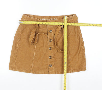 American Eagle Women's Brown Corduroy A-Line Short Skirt Size 10