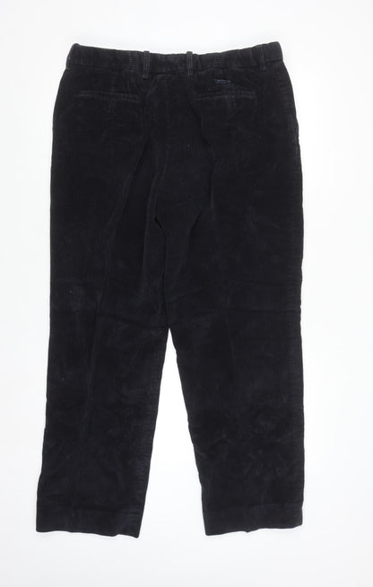 Maine New England Men's Black Corduroy Trousers 36R Regular Fit