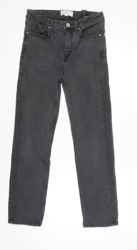 Marks and Spencer Women Grey Size 12 Straight Supersoft Jeans