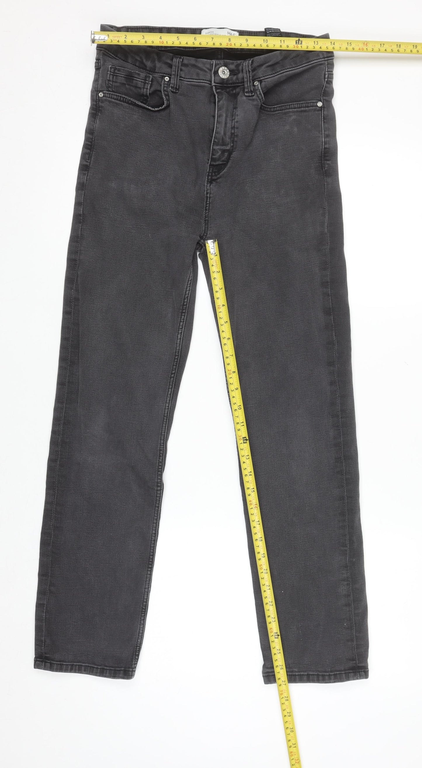 Marks and Spencer Women Grey Size 12 Straight Supersoft Jeans