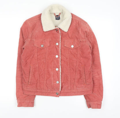 GAP Women’s Pink Corduroy Sherpa Lined Jacket XS Petite