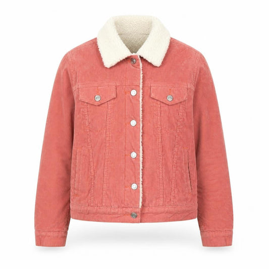 GAP Women’s Pink Corduroy Sherpa Lined Jacket XS Petite