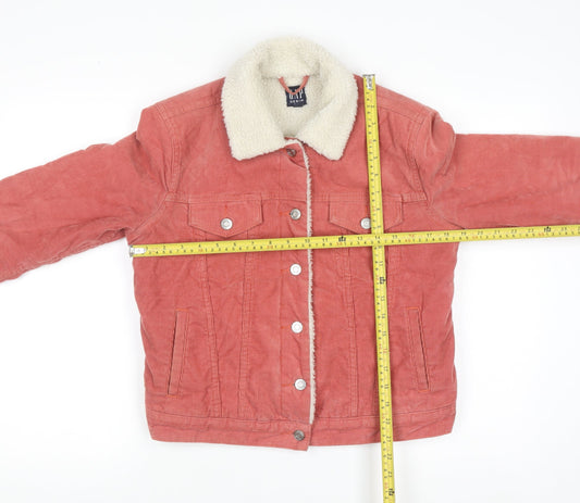 GAP Women’s Pink Corduroy Sherpa Lined Jacket XS Petite