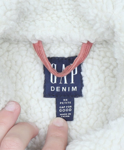 GAP Women’s Pink Corduroy Sherpa Lined Jacket XS Petite