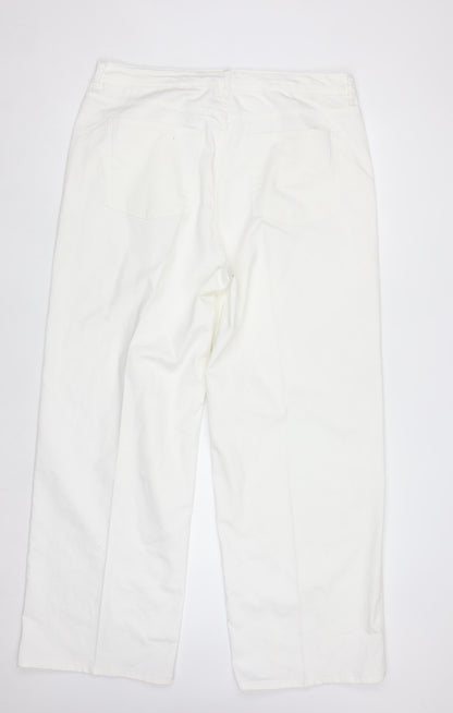 Marks and Spencer Women’s White Wide-Leg Jeans Size 18 Long
