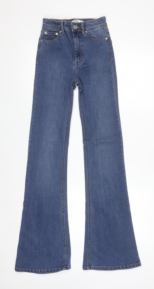 Pull & Bear Women's Blue Flared High Rise Stretch Jeans Size 4