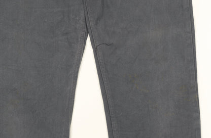 Levi Strauss 501 Men's Grey Jeans 33x36 Straight Leg Denim