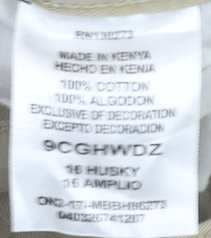 Wrangler Boys Beige Cargo Trousers 16 Husky 100% Cotton Twill Pants