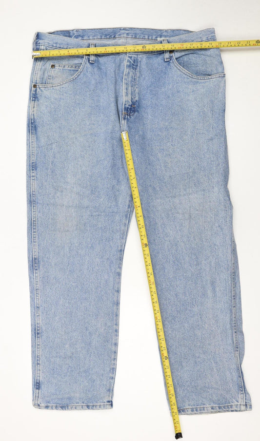 Wrangler Men's Blue Regular Fit Straight Leg Jeans 38x29