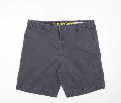 Lee Men’s Grey Chino Shorts Size 42 Regular Fit Stretch Cotton