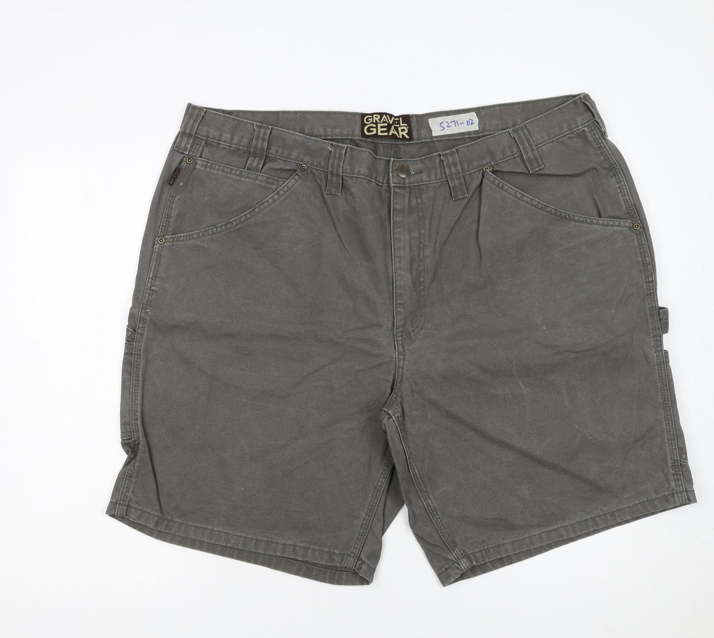 Gravel Gear Men's Grey Cargo Shorts Relaxed Fit Cotton 44W