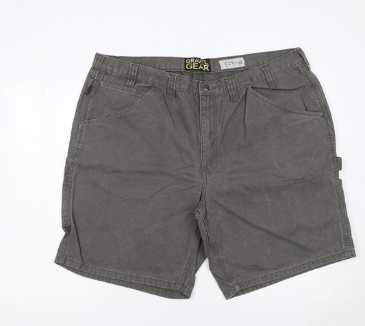 Gravel Gear Men's Grey Cargo Shorts Relaxed Fit Cotton 44W