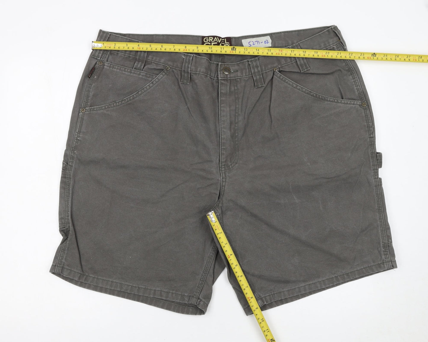Gravel Gear Men's Grey Cargo Shorts Relaxed Fit Cotton 44W