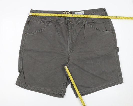 Gravel Gear Men's Grey Cargo Shorts Relaxed Fit Cotton 44W
