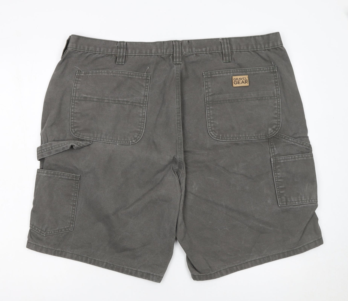 Gravel Gear Men's Grey Cargo Shorts Relaxed Fit Cotton 44W