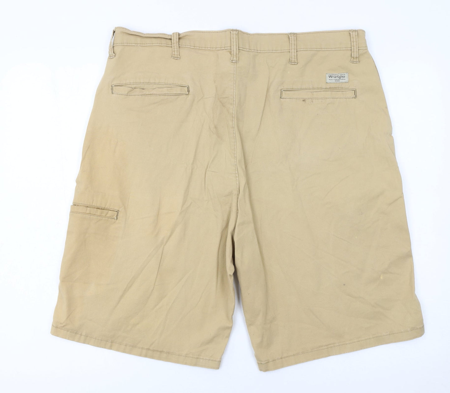 Wrangler Men's Beige Chino Shorts Size 38 Regular Fit Cotton Stretch