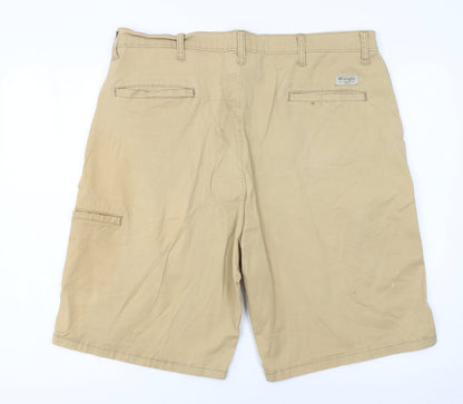 Wrangler Men's Beige Chino Shorts Size 38 Regular Fit Cotton Stretch