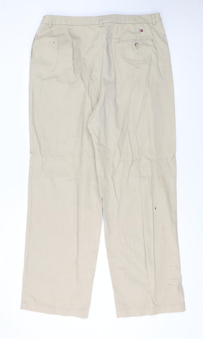 Tommy Hilfiger Women’s Beige Chino Trousers Size 16 Straight Leg