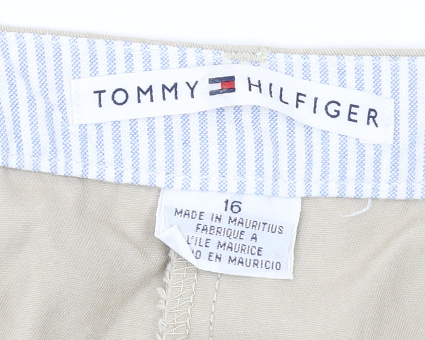 Tommy Hilfiger Women’s Beige Chino Trousers Size 16 Straight Leg