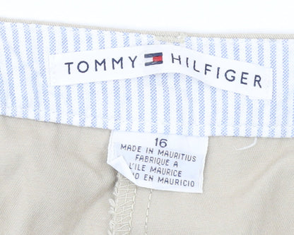 Tommy Hilfiger Women’s Beige Chino Trousers Size 16 Straight Leg