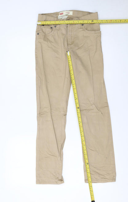 Levi's Boys Beige 511 Slim Trousers 14 Reg Cotton Blend Casual Pants