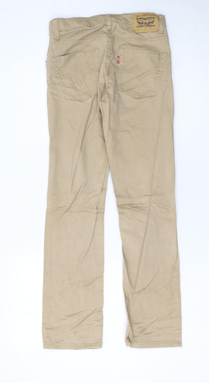 Levi's Boys Beige 511 Slim Trousers 14 Reg Cotton Blend Casual Pants