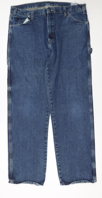 Dickies Men's Blue 38x32 Straight Leg Denim Jeans