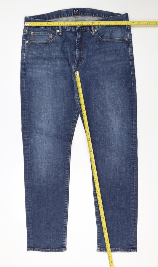 GAP Men’s Blue Denim Straight Jeans 36W 32L Regular Fit