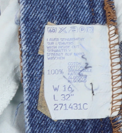 Lee Cooper Womens Blue 16 High Rise Mom Jeans 100% Cotton Denim