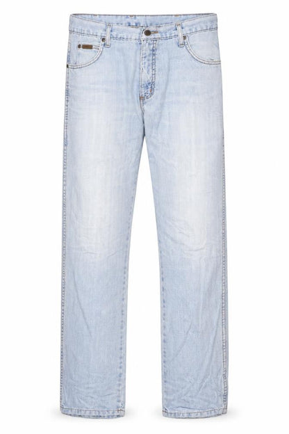 Wrangler Men’s Blue 34x32 Regular Fit Light Wash Straight Jeans