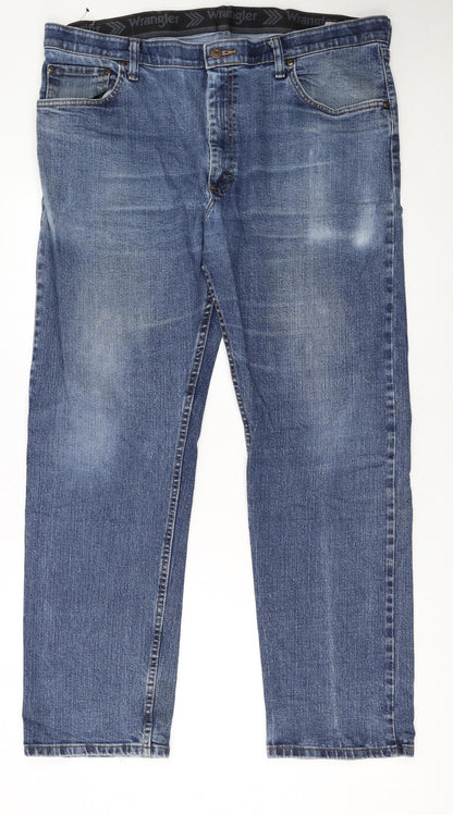 Wrangler Men’s Blue Regular Fit Straight Denim Jeans 38x30