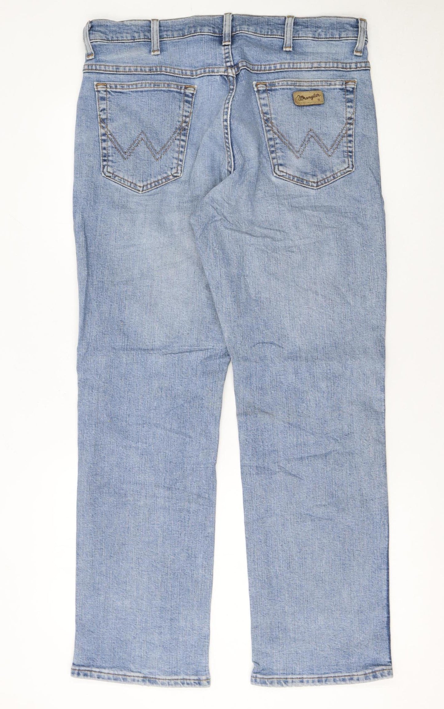 Wrangler Men's Light Blue Texas Straight Jeans W34 L30 Cotton Denim