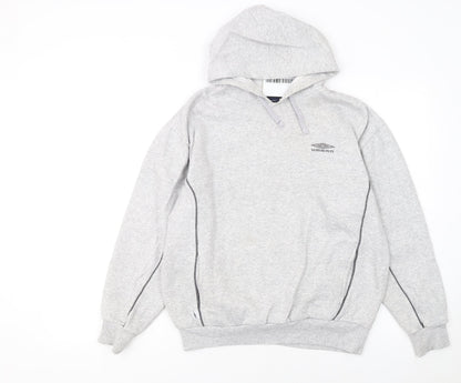 Umbro Boys Grey Pullover Hoodie 158cm Regular Fit Fleece Sportswear