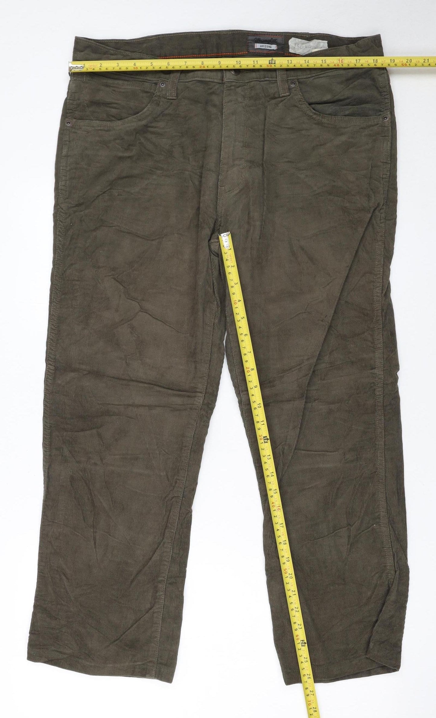 Wrangler Men's Brown Corduroy Arizona Stretch Trousers W38 L34
