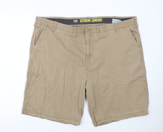 Lee Men’s Beige Chino Shorts Size 50 Regular Fit Stretch Cotton