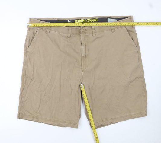 Lee Men’s Beige Chino Shorts Size 50 Regular Fit Stretch Cotton