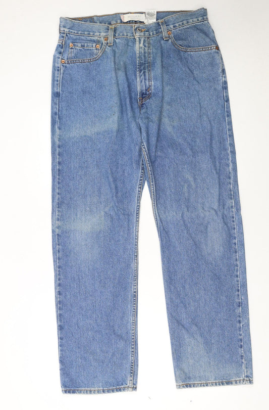 Levi's Men's Blue 505 Regular Fit Straight Denim Jeans W36 L32