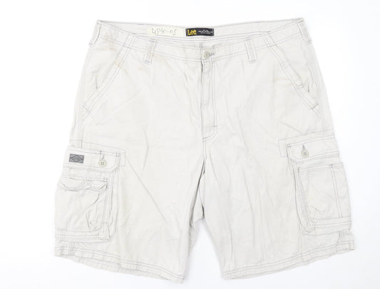 Lee Men's Beige Cargo Shorts Size 42 Cotton Casual Workwear
