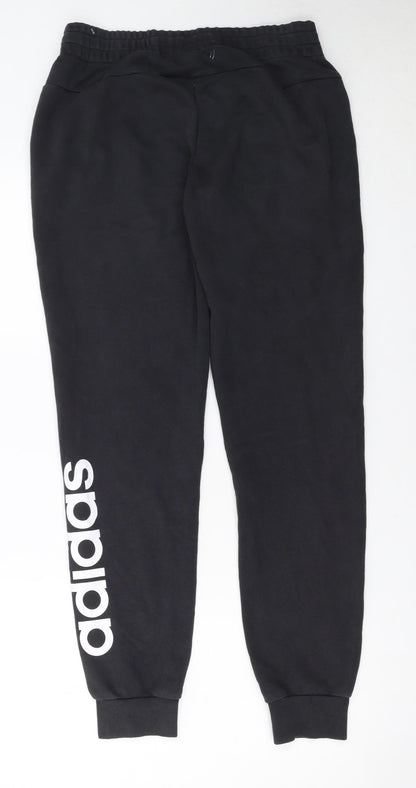 Adidas Womens Black Small Jogger Sweatpants Cotton Blend