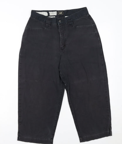 Lee Womens Black Chino Trousers Size 10 Regular Fit Cotton Stretch