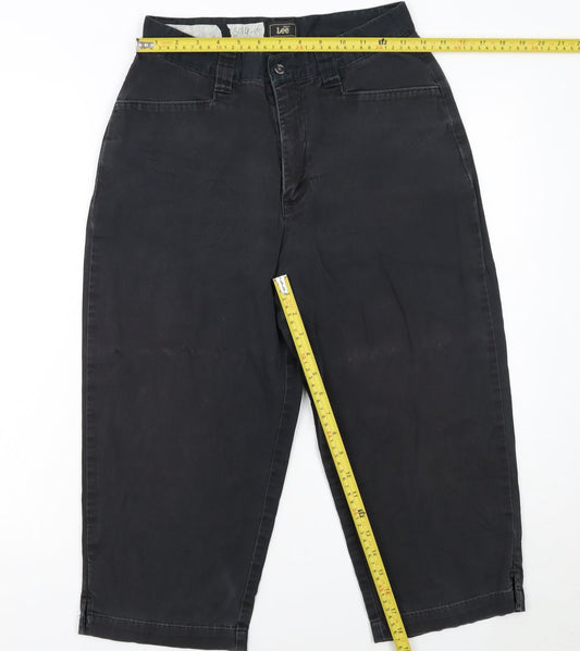 Lee Womens Black Chino Trousers Size 10 Regular Fit Cotton Stretch