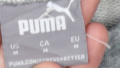 Puma Men's Grey Jogger Sweatpants M Regular Fit Elastic Waist