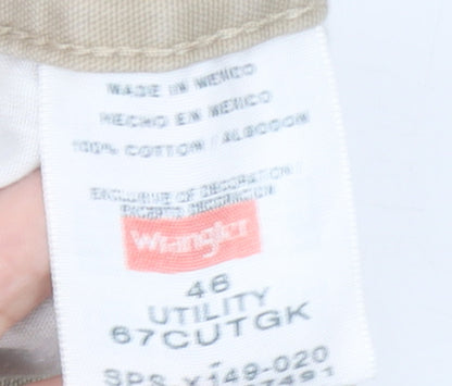 Wrangler Men's Beige Cargo Shorts Size 46 Cotton Utility Workwear