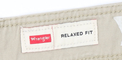 Wrangler Men's Beige Cargo Shorts Size 36 Relaxed Fit Cotton