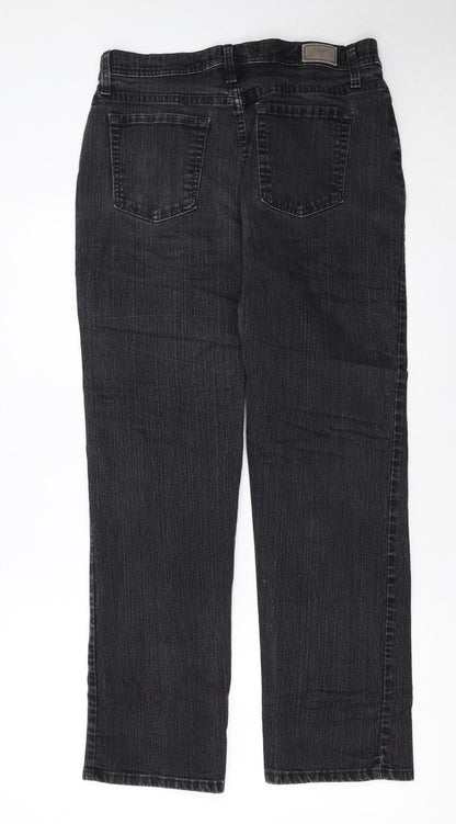 Lee Women's Petite Black Classic Fit Straight Leg Jeans Size 12