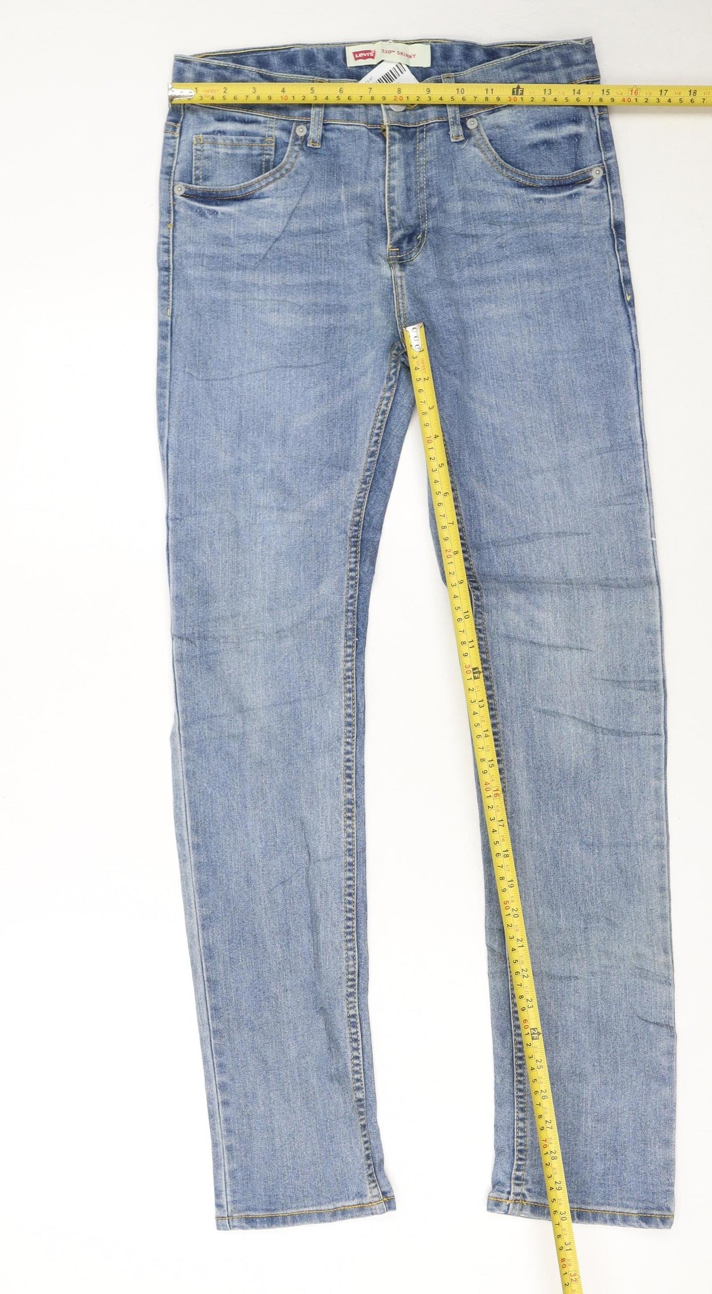 Levi's Boys Blue 510 Skinny Jeans Size 16 Years Light Wash Slim Fit