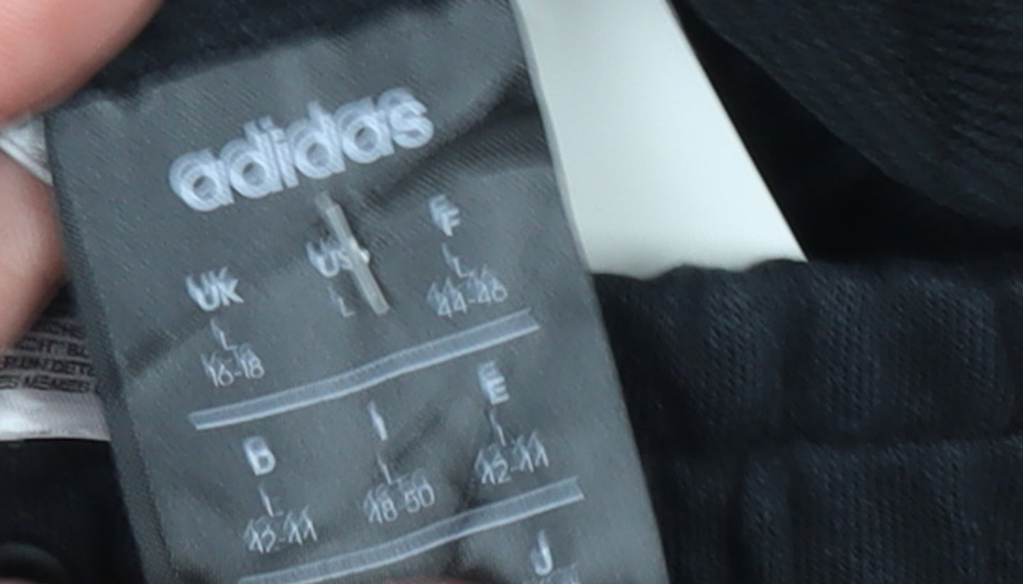 Adidas Womens Black Jogger Trousers Size L Elastic Waist Logo Sports
